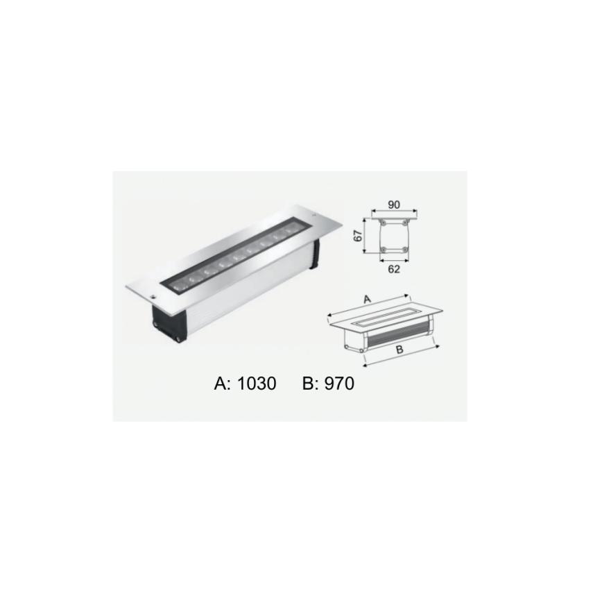 SIVA ALTI WALLWASHER DUVAR AYDINLATMA 100CM 36W VOLVOŞIR AYDINLATMA - 2