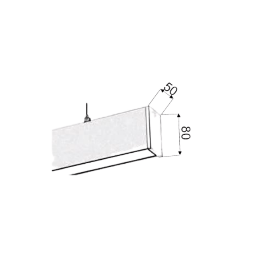 SIVA ÜSTÜ 5CM X8 CM ANTRASİT KASA LINEAR SARKIT AYDINLATMA ARMATÜR - 2
