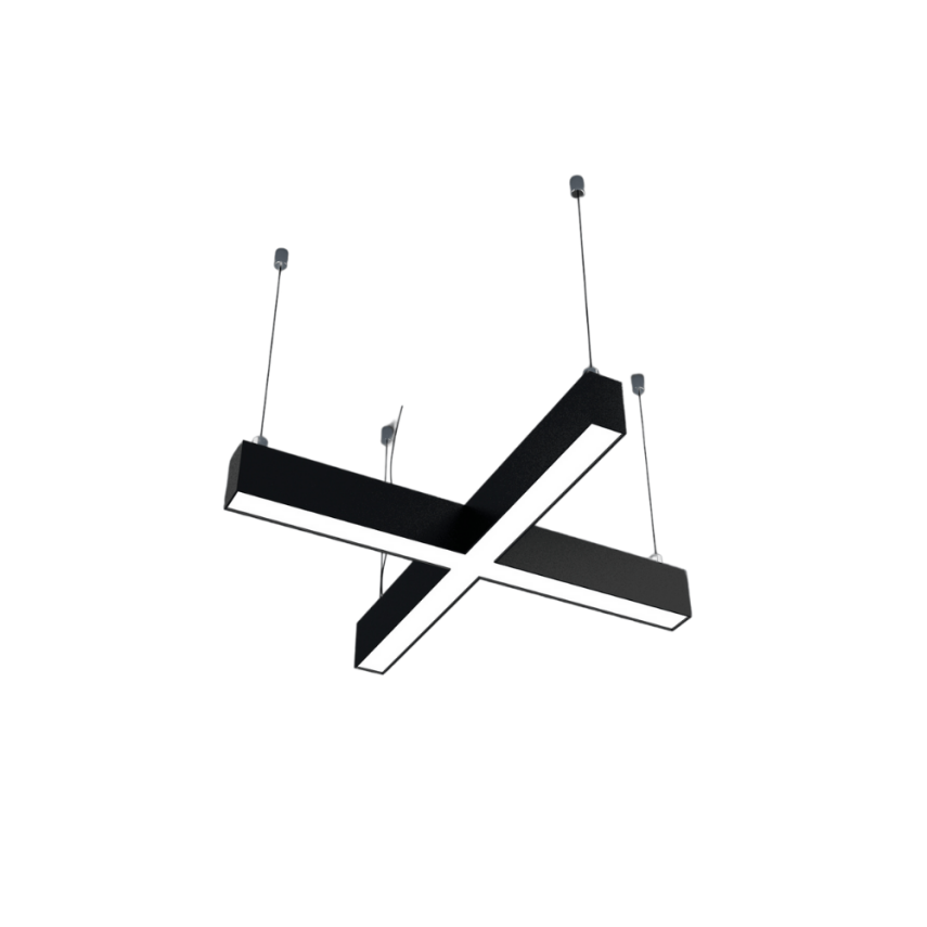 X HARFİ SİYAH KASA SARKIT DEKORATİF LINEAR LED AYDINLATMA ARMATÜR - 1
