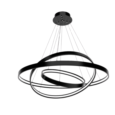 YUVARLAK SATURN MODERN SİYAH KASA SARKIT LED AYDINLATMA ARMATÜR - 1