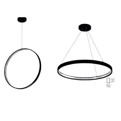 YUVARLAK SATURN MODERN SİYAH KASA SARKIT LED AYDINLATMA ARMATÜR - 3